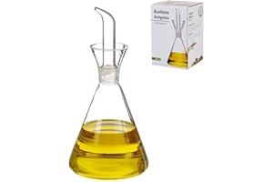 LEKE GO Aceitera Antigoteo de Cristal para Mesa Cocina con Servicio de 125 CC, 250 CC, 500 CC, 750 CC, 1000 CC a Escoger (500 ml)