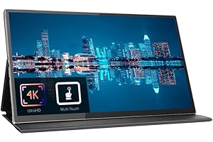 DroiX Przenośny monitor 15,6 cala z ekranem dotykowym 4K 3840 x 2160 60 Hz HDMI USB typu C wejścia do komputerów laptopów konsoli telefonów