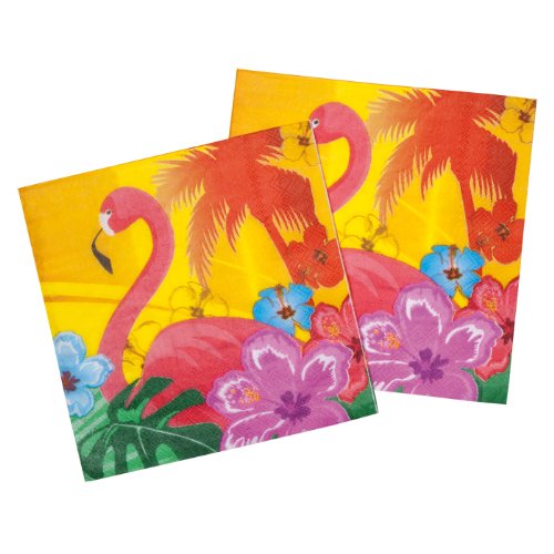 NEU Servietten Hawaii Flamingo, 12 Stk. 33 x 33 cm