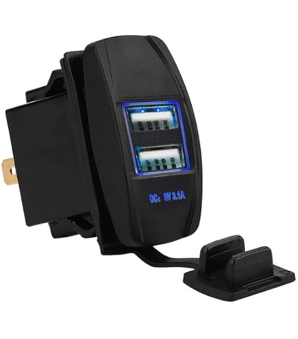 Auto DC 12V 24V LED Blu Caricatore Doppio USB Carling ARB Interruttori A Bilanciere 5V 3.1A Universale Adatto Per Auto Moto ATV Elettrico Barca GPS Caricatore Tablet Telefono - Foto 9