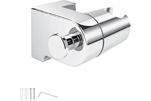 GEBAUM Soporte ducha pared de 360°, Proceso de galvanoplastia, se ve como Nuevo después de un uso Prolongado, 200 g de peso, Acero inoxidable 304, Soporte de ducha de Mano