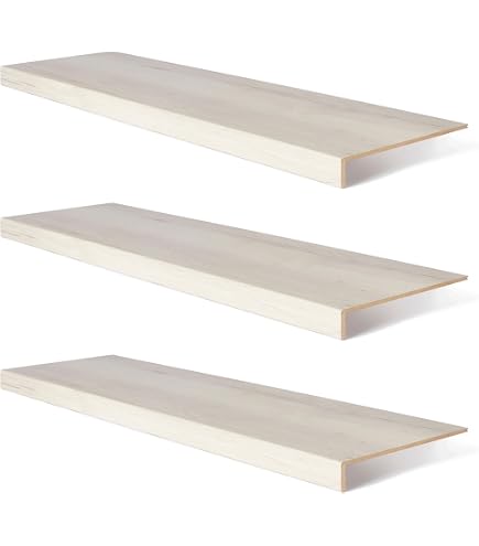 Gradino In Legno Di Faggio Massello, Spessore 38-40 Mm, Larghezza 30 Cm, Lunghezza 80 Cm, Verniciato Naturale
