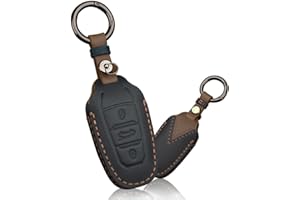 HIBEYO Skórzane etui na kluczyki samochodowe Peugeot 3008 208 508 do Citroën C4L DS5 DS6 do Opel Grandland X