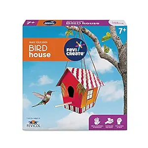 Pidilite Fevicreate Make Your Own Bird House | DIY Art and Craft Set for Kids for 7 Years and Above | DIY Activity Kit Contains Fevicol MR, Rangeela Tempera Colours, Fevicryl Acrylic Colour and More