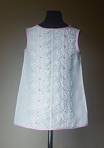 Baby girl Linen dress 3-5 years old Christening Baptism Wedding dress. Handmade embroidery dress