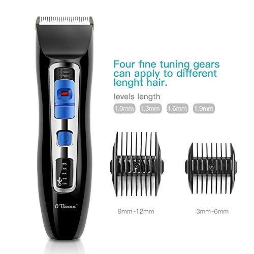 Haarschneider O’vinna Gesichtshaartrimmer Körperpflege Edelstahl Haarscherer tragbare elektrische Haarschneidemaschine Haar Klipper Hair clipper Cleaner Removal Shaver (schwarz) - 3