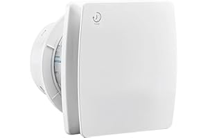 HERLLD Silent Bathroom Extractor Fan with Timer, 4'' / 100mm Bathroom Fan with Backflow Flap, 95m³/h | 12 Watt | 34dB - White