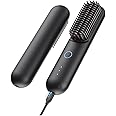 TYMO Porta PRO Cordless Hair Straightener Brush, Portable Straightening Brush for Travel, Mini Ionic Hot Comb Straightener for Women, Lightweight on-The-go, Cordless & Fast Charger Dual Power, Black