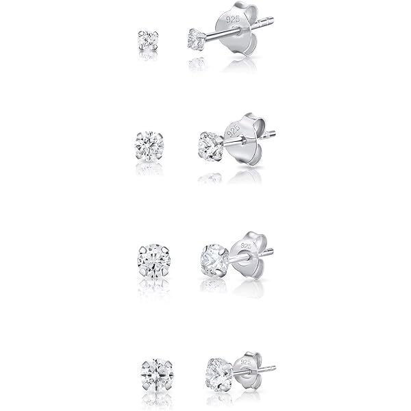 Set 2 Paia Orecchini Punto Luce Oro Rosa – Argento 925 Con Zirconi Per Donna - 2