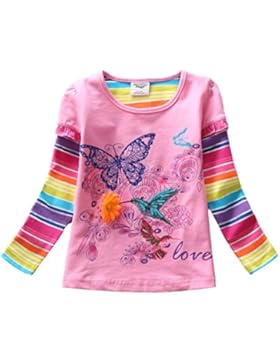 VIKITA Mädchen Baumwolle Langarm T-Shirt Top 1-6 Jahre