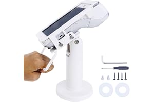 CRIZISTON POS Terminal Stand for Pax A920/A920 Pro Credit Card Machine Stand, 7" Tall Tilt & Swivel Credit Card Reader Stand, Credit Card Terminal Stand with Complete Kit, Screw-in and Adhesive, White
