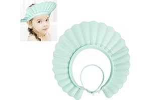 EMTSEB Baby Shower Cap Bath Visor Protection Silicone Adjustable Safe Shower Bathing Cap for Infants Toddler Baby Kids Children (6 Months-12 Years old, Haze Blue)