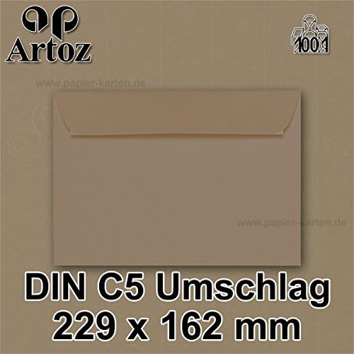 Artoz 1001 °C5 Envelopes – 100 g/m²/Action 2016/Parent 50 Stück mit Geschenkbox! 586 - Taupe