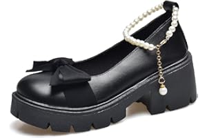 ULALAZA Damskie buty na platformie Mary Jane, słodki nosek, kostka, gotycka sukienka na platformie, czółenka, grube buty na platformie, lakierowana skóra, buty do sukienki