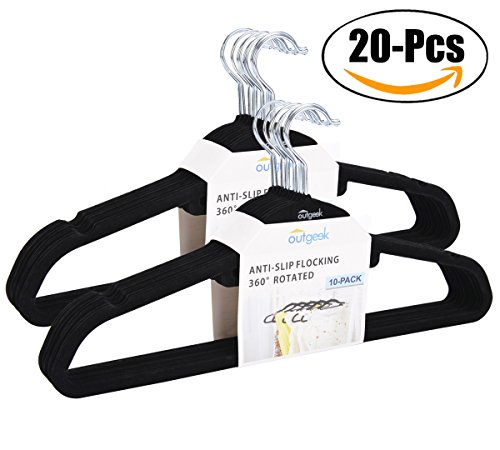Kleiderbügel, Outgeek Velvet Flocked Kleiderbügel Space Saving Hangers, Pack von 20