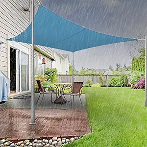 HIPPO Water Repellent Shade Sail Sand 9.5 FT X 13.0 FT with Attached Triangle Hook