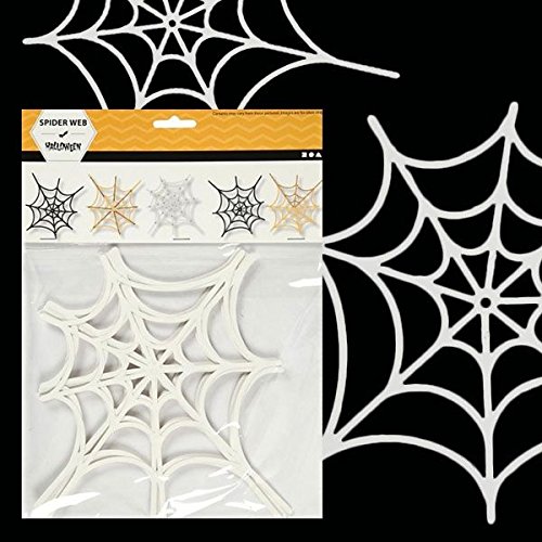 Spinnen-Deko, Netze, 16 Stk, weiß, zum Bemalen, zu Halloween, Gruselpartys