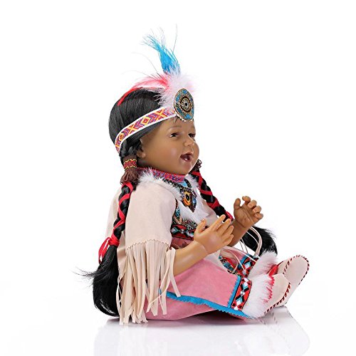 Nicery Reborn Baby Doll Indian Style Black Skin 22inch 55cm Simulation Silicone Vinyl Magnetic Mouth Lifelike Boy Girl Toy Smile