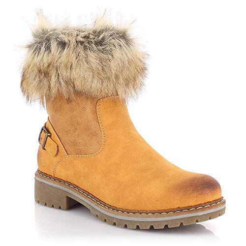 Kimberfeel - Candice - Botte de Neige pour Femme, Taille 37, Camel