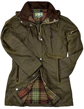 Damen-Wachsjacke New Ashdown | Robuste wind- und wasserdichte, tailliert geschnittene Regenjacke für jeden Anlass...