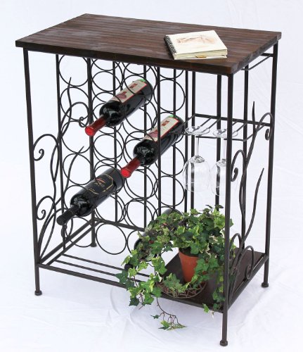 DanDiBo Weinregal HX12977 Flaschenständer 83 cm Metall und Holz Flaschenhalter Regal Bar - 5