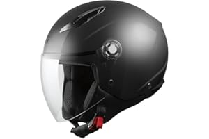 GENERICO Casco Jet colore nero aperto per moto o scooter OMOLOGATO ECE 22-06