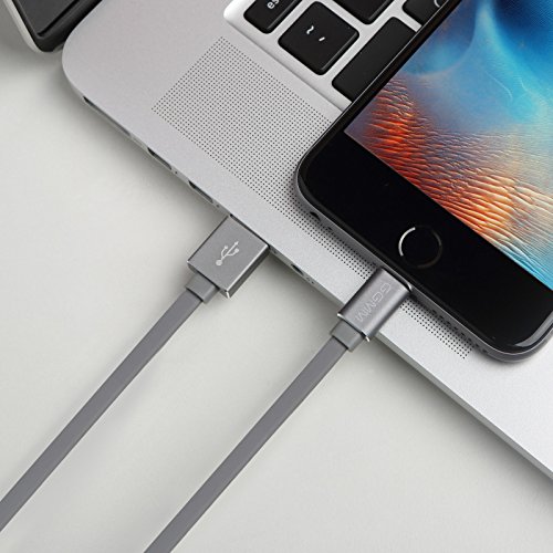 [Apple MFI zertifiziert] Lightning Kabel, GGMM® Lightning zu USB Kabel Syncwire Datenkabel Ladekabel Dauerhaftes Flachkabel mit Aluminiumgehäuse 3.3ft. / 1M für iPhone 7 7 Plus SE 6s 6 Plus 6 5S 5C 5, iPad Air 2, Mini 3, iPod 5 und iPod Nano 7 usw. (Silber) - 8