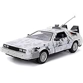 Jada Toys Back to The Future Delorean zaman makinesi (1:24) &ndash; Metal model araba, &ccedil;alışan ışıklı, a&ccedil;ılan kapılar ve bagaj, 8 y