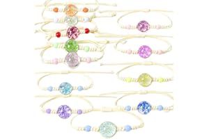 Tucireat 12 pulseras trenzadas de la amistad, ajustables para niños, pulseras de la amistad, pulsera hecha a mano para regalos de cumpleaños infantiles