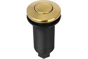 Akicon Garbage Disposal Air Switch with Air Hose, Sink Top Push Button Replacement for Insinkerator Air Switch Garbage/Waste Disposal Outlet - Akicon (Brass Gold)