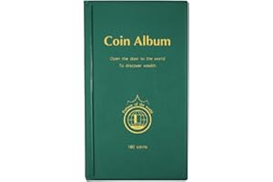 MULOVE 180 Pochettes Album de Collection Pieces de Monnaie, Album Collecteur Convient pour Diamètre de Pièces de Monnaie Rangement Inférieur à 4,4cm,Vert