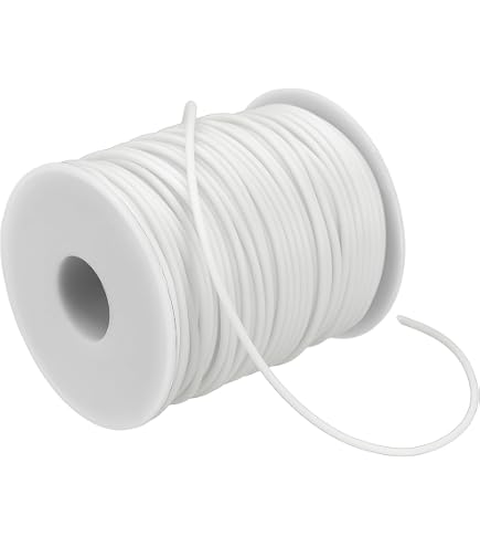 Cordón Elástico Tubular De PVC De 3mm - 27 Yardas + Cierres De Plástico Para Manualidades, Tejido Y Reparaciones