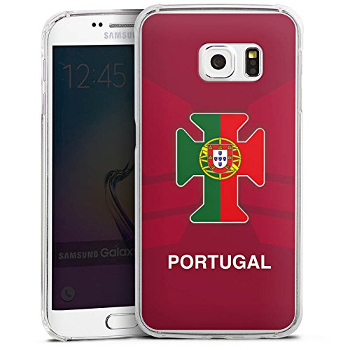 Samsung Galaxy S6 Edge Hülle Schutz Hard Case Cover Portugal EM Trikot Fußball Europameisterschaft