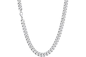 U7 Stylish Cuban Chain for Men Women, Silver/18K Gold/Black Tone, Sturdy and Durable Chain Necklace, Width 3/6/9/12mm, Length 14"/18"/20"/22"/24"/26"/28"/30", Send Gift Box