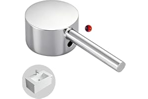 eModwey Manija para Grifo Monomando con Indicador de Temperatura Caliente y Fría, Compatible con Cartucho de 35MM, Repuesto Universal de Metal Cromado Brillante