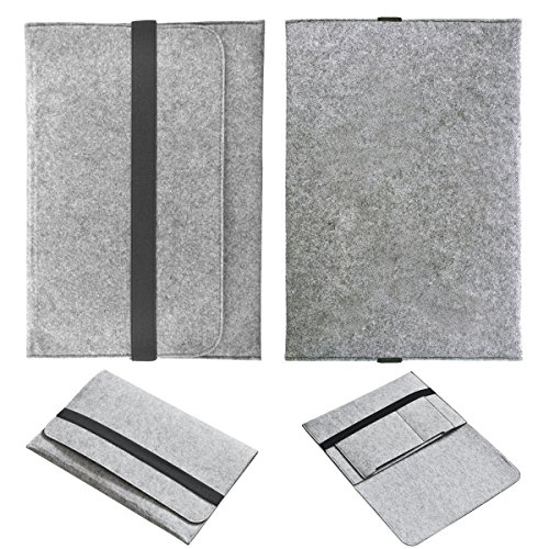 Alienwork Schutzhülle für 12-13.3 Zoll Tablet/Laptop/iPad Tragetasche Hülle Case Tasche Etui Sleeve Tragbarer Filz grau MSPB-02