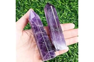 ‎XIANNVXI XIANNVXI 4" Groß Amethyst Kristalle Turm Edelsteine Stab Kristall Steine Türme Hexagonal Punkt Stäbe Natürlicher Meditation Energie Stein 9-10cm 1PC