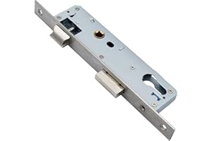 WOPEE Türschloss Rohrrahmen Einsteckschloss 85mm Schloss Dornmass 20mm Rohrrahmenschloss Tor Tür Schloss Edelstahl Gartentür Einsteckschloss (Size:85x20mm)