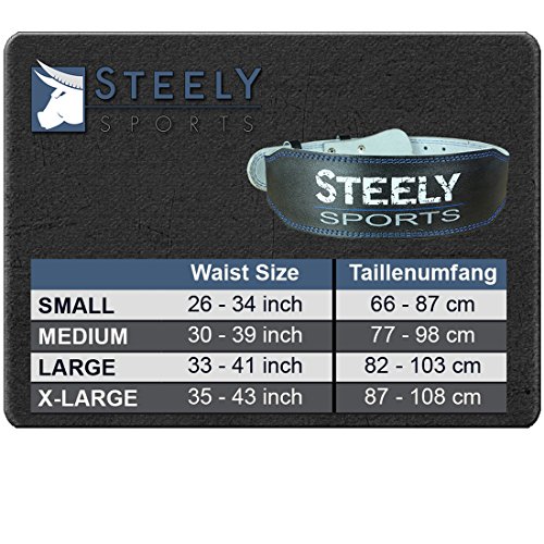 Steely-Sports Herren Gewichthebergürtel Leder / Trainingsgürtel Farbe: schwarz Größe: S-M-L-XL-XXL ( Bodybuilding Gürtel, Gurt Gewichtheben, Fitnessgürtel, Kniebeugen ) - 4