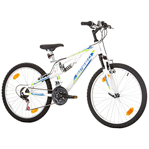 24 Zoll Speed EU-PRODUKT Fully Jugend Fahrrad jungenfahrrad Rad Bike Cycling Damenfahrrad Kinderfahrrad Kinderrad Full Suspension Mädchenfahrrad Mountainbike MTB SHIMANO, Rahmen 31 cm, 18-GANG - 4