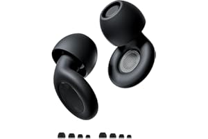 Mldnld Ear Plugs for Noise Reduction– Super Soft, Reusable Hearing Protection in Flexible Silicone for Sleep, Noise Sensitivity & Flights-8 Ear Tips in XS/S/M/L–27dB Noise Cancelling(Black)