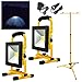 Produktbild Hengda® 2x20W Gelb Kaltweiß LED AKKU Strahler Fluter Campinglampe Nachtfischen nächtliche Notreparaturen bei KFZ Werkstatt Baustrahler Handlampen mit Stativ