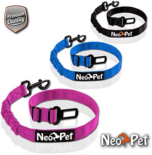 NeoPet dog belt for the car, 2 sizes for small and large dogs, dog safety belt, dog seat belt harness, dog car belt to fasten up for the back seat and boot, Size S-M pink