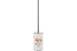 Gedy G-Brisbane, Misure e Peso: 46X9,6X9,6 CM & 0,616 kg, Scopettino WC Realizzato in Ceramica, Finitura Bianca, Scopino Bagno Design di R&S, 2 Anni di Garanzia, Unica