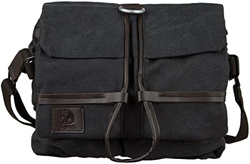 VidPro Canvas Camera Messenger Bag with Removable Organizer, Padded Lining, Crossbody Shoulder Strap for All Cameras and Accessories, Black.