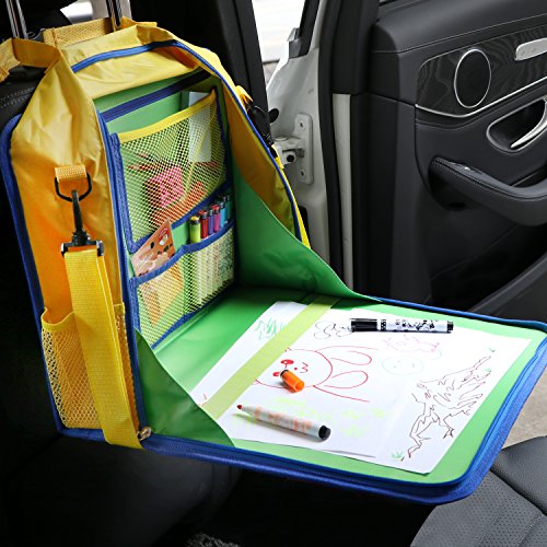 KIPTOP Kinder Auto Knietablett Nette Tierdrucke Sketchpad Multifunktions Reise Tablet Speicher Netzbeutel Esstisch Tablett für Kinder - 2