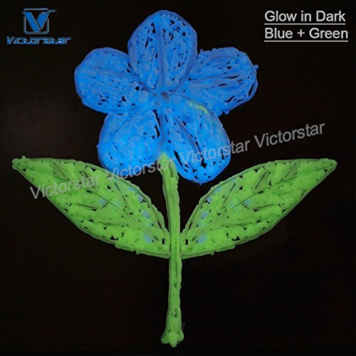 Victorstar @ 3D Stift Glühfaden Nachfüllung 1.75mm PLA 22 Helle Farben – 11 Allgemein + 1 Holz + 5 Fluoreszierend + 5 Glühen in den Dunklen Farben (10m pro Rolle 220m Gesamt) - 5
