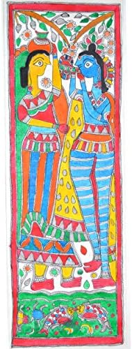 Varmohey Royal Handicrafts Traditional Madhubani Painting Depicting Radha Krishna