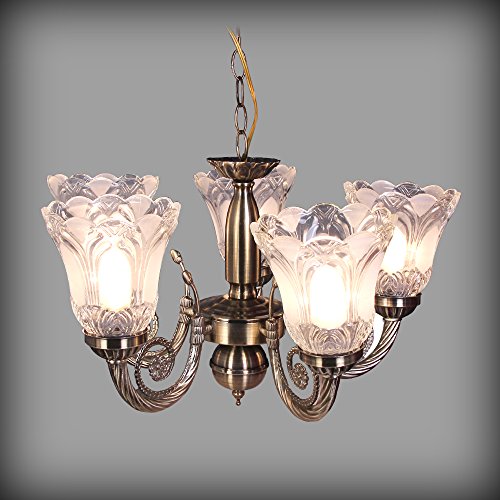 Sanleen Enterprises Antique Design Brass Chandelier With 5 Lamps