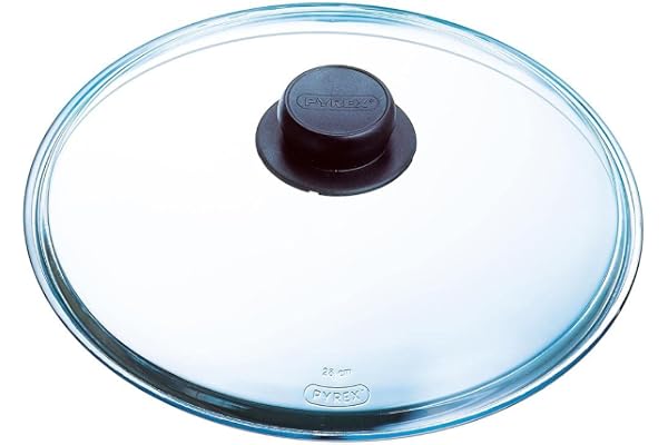 PYREX, Couvercle Universel, Casserole ou Poêle, Ø 28 cm, Verre Borosilicate Résistant, Facile à Nettoyer, Durable, Fabriqué en France